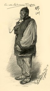 Mann raucht eine Pfeife, Tsingtao, China, 1898 von Christian Wilhelm Allers