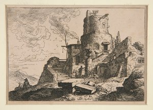 Landschaft mit Turm von Christian Wilhelm Ernst Dietrich