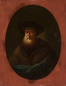 Alter Mann mit blauem Stoff von Christian Wilhelm Ernst Dietrich