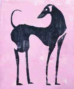Abstrakter Rosa Windhund von Christina Misuro