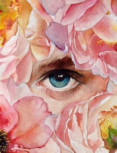 Träumende Augen Rosa Blumen von Christine Lindstrom