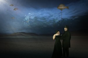 Surreal fliegender Fisch