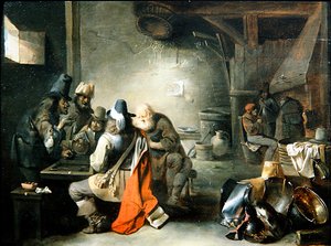 Gruppe von Figuren, die Backgammon spielen von Christoffel Jacobsz van der Lamen