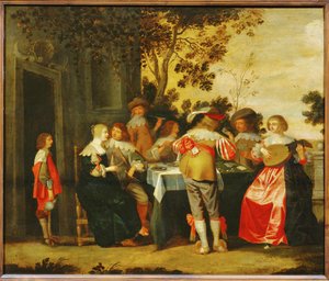 Le Jeu. Abendessen mit Musikern von Christoffel Jacobsz van der Lamen