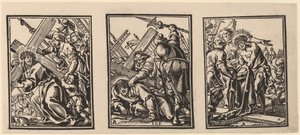 Drei Szenen auf dem Weg nach Golgatha von Christoffel Jegher after Anthonis Sallaert