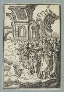 Moses teilt das Wasser mit seinem Stab von Christoffel van Sichem (II)