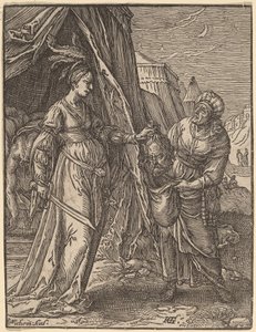 Judith mit dem Kopf des Holofernes von Christoffel van Sichem I, after Hendrik Goltzius