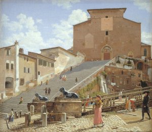 Die Marmortreppe zur Santa Maria in Aracoeli in Rom von Christoffer Wilhelm Eckersberg