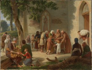 Vicelin verteilt Brot an die Armen von Christoffer Wilhelm Eckersberg