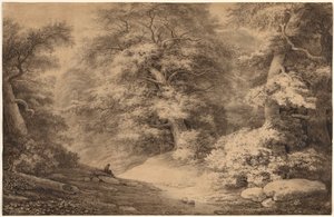 Ein Buchenwald mit einem ruhenden Reisenden, 1803 von Christoph Nathe