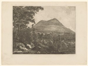 Landschaft mit dem Berg Landeskrone bei Görlitz von Christoph Nathe