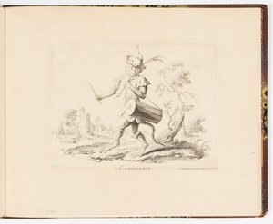 Le Tambourin (Der Tamburin), Singeries ou différentes actions de la vie humaine représentées par des singes (Affenkapriolen oder verschiedene Handlungen des menschlichen Lebens dargestellt von Affen) von Christophe Huet