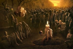 Surrealer Kerzenlichtumzug