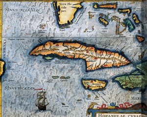 Karte des Karibischen Meeres von Christophe Plantin von Christophe Plantin