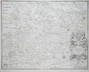 Karte von Essex, graviert von William Web, veröffentlicht 1645 von Christopher (after) Saxton