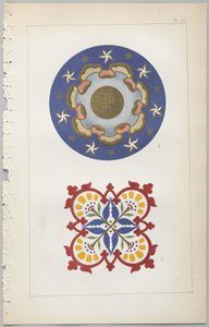 Die Kunst des dekorativen Designs: mit einem Anhang, der die Stunden des Tages angibt, zu denen Blumen öffnen, veröffentlicht von Day & Son, London, 1862 von Christopher Dresser