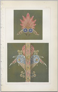 Die Kunst des dekorativen Designs: mit einem Anhang, der die Stunden des Tages angibt, zu denen Blumen öffnen, veröffentlicht von Day & Son, London, 1862 von Christopher Dresser