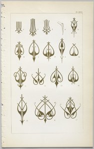 Die Kunst des dekorativen Designs: mit einem Anhang, der die Stunden des Tages angibt, zu denen Blumen öffnen, veröffentlicht von Day & Son, London, 1862 von Christopher Dresser