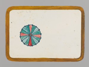 Kleine Karte mit stilisierter Chrysantheme von Christopher Grant La Farge