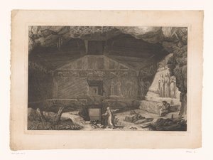 Etruskische Grabkammer in Tarquinia, verziert mit Reliefs von Christopher Norton