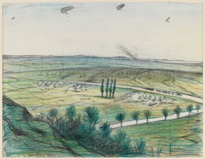 Landschaft mit Beobachtungsballons, 1914-18 von Christopher Richard Wynne Nevinson
