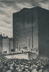 Der Eisenbahnstreik - Versammlung auf dem Tower Hill, 1919