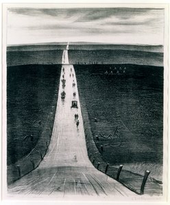 Die Straße von Arras nach Bapaume, 1918 von Christopher Richard Wynne Nevinson