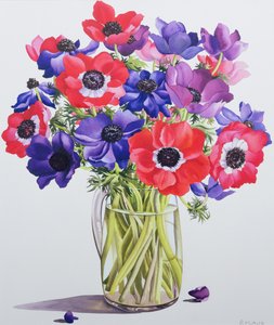 Anemonen in einem Glaskrug, 2007 von Christopher Ryland