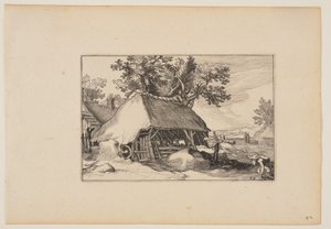 Eine Scheune, aus Landschaften (Verscheyden aerdige Lanthuysen...) von Claes Jansz. Visscher