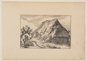 Eine Scheune, aus Landschaften (Verscheyden aerdige Lanthuysen...) von Claes Jansz. Visscher
