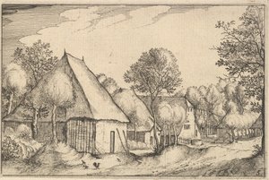 Bauernhof, Platte 5 aus Regiunculae et Villae Aliquot Ducatus Brabantiae, ca. 1610