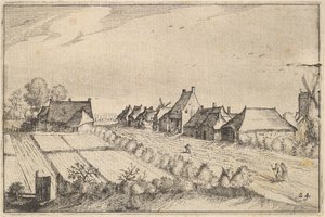 Felder und eine Straße, Tafel 8 aus Regiunculae et Villae Aliquot Ducatus Brabantiae, ca. 1610 von Claes Jansz Visscher