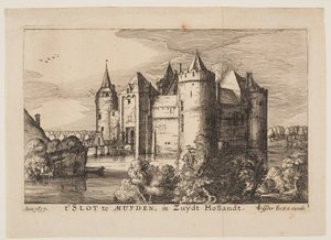 Das Schloss von Muiden (umgekehrt), aus Vier Schlösser in Holland und Utrecht von Claes Jansz. Visscher