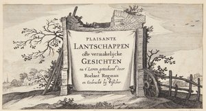 Titelblatt zu „Landschaften mit Dörfern nahe Amsterdam“ von Claes Jansz. Visscher