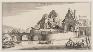 Eingang einer Stadt, aus Landschaften (Playsante Lantschappen) von Claes Jansz. Visscher II