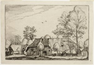 Großer Bauernhof, Platte zehn nach Bilder von Bauernhöfen, Landhäusern und rustikalen Dörfern (Praediorum villarum et rusticarum casularum icones)