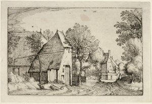 Dorfstraße, Tafel drei nach Bilder von Bauernhöfen, Landhäusern und rustikalen Dörfern