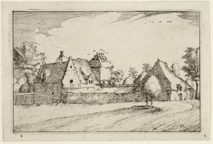 Eingezäunte Farm, Platte elf nach Bilder von Farmen, Landhäusern und rustikalen Dörfern (Praediorum villarum et rusticarum casularum icones)