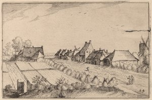 Felder und eine Straße von Claes Jansz Visscher after Johannes van Doetechum, the Elder after Lucas