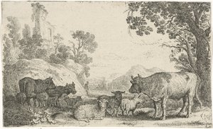 Landschaft mit Vieh