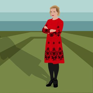 Porträt von Lucy Worsley, englische Historikerin, Autorin, Joint Chief Curator bei Historic Royal Palaces und Fernsehmoderatorin von Claire Huntley