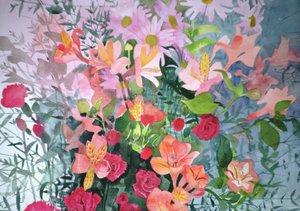 Ein rosa Blumenstrauß von Claire Spencer