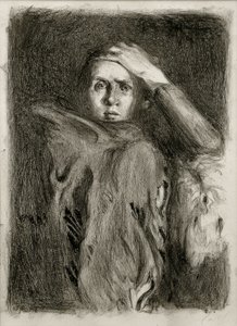 Selbstbildnis mit aufgestütztem Arm / Schauder von Clara Siewert