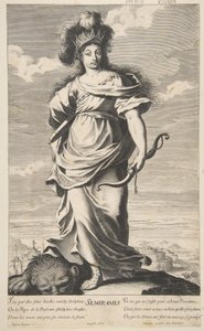 Semiramis aus Les Sept Merveilles du monde, ca. 1639-40 (Radierung & Gravur) von Claude (after) Vignon