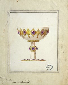 Dekoration für Champagnerkelch, Aquarellzeichnung, Claude-Aymé Chenavard von Claude Amie Chenavard