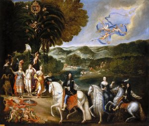 Allegorie des Pyrenäenvertrags Allegorie der Hochzeit von Ludwig XIV. von Claude Deruet