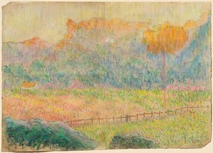 Studie für "Landschaft mit Figur und Häusern"