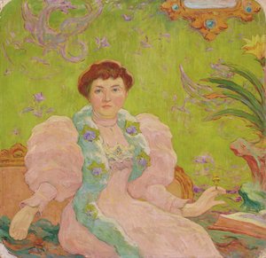 Junge Frau im rosa Kleid, ca. 1893 von Claude Emile Schuffenecker