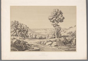 Landschaft mit Weg von Claude Félix Théodore Caruelle d