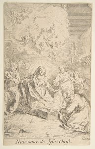 Geburt Christi. Schöpfer: Claude Gillot, Jacques Gabriel Huquier von Claude Gillot, Jacques Gabriel Huquier